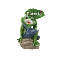 Садовая фигура Лягушка с табличкой 41*16*27 см