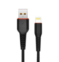Кабель SkyDolphin S54L Soft USB - Lightning 2.4A 1 м Black (USB-000428)