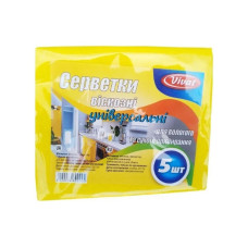 Салфетки вискозные 30*36 см Vivat желтые 5 шт