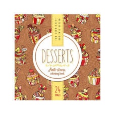 Раскраска-антистресс Desserts 200х200 мм 12 листов 19175