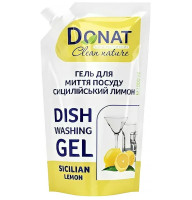 Гель для миття посуду Donat Clean Сицилійський лимон 1 л дой-пак