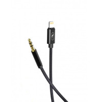 Аудио-кабель SkyDolphin SR26 Braided Wire Lightning-3.5 мм 1 м Black  (AUX-000069)