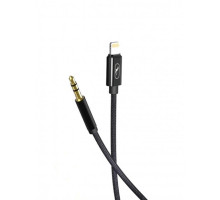 Аудио-кабель SkyDolphin SR26 Braided Wire Lightning-3.5 мм 1 м Black  (AUX-000069)