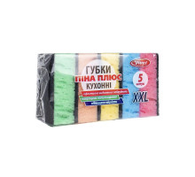 Губка кухонная Пена плюс XXL (10*7) Vivat 5 шт