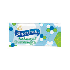 Влажные салфетки SuperFresh Антибактериальные 15 шт