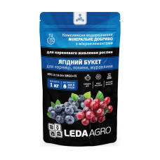 Добриво Leda Agro Ягідний букет для лохини, чорниці, журавлини NPK 14-10-26+3Mg+ТЕ 1 кг