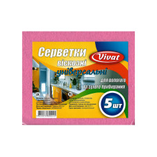 Салфетки вискозные 30*36 см Vivat розовые 5 шт