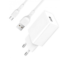 Сетевое зарядное устройство SkyDolphin SC36T 1 USB 2.4A с кабелем Type-C White (MZP-000117)
