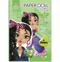 Раскраска с наклейками Paper doll Emeli 210х297 мм 8 листов 23270