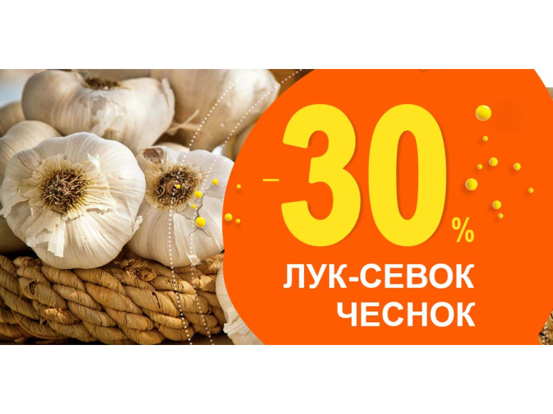 Знижка -30% на цибулю-сіянку і часник!