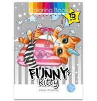 Раскраска Funny kitty 2 210х297 8 листов 22179