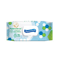 Влажные салфетки SuperFresh Антибактериальные с клапаном 72 шт