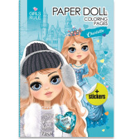 Раскраска с наклейками Paper doll Charlotte 210х297 мм 8 листов 23268