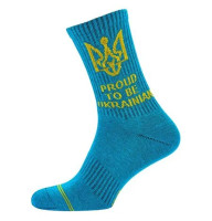 Носки мужские Modna Zona RT1321-094 высокие Proud to be Ukrainian бирюзовые 43-46
