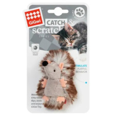 Игрушка для котов Ежик с погремушкой GiGwi Catch&scratch плюш, искусственный мех, 7 см