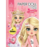 Раскраска с наклейками Paper doll Anastasia 210х297 мм 8 листов 23266