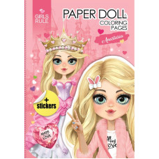 Раскраска с наклейками Paper doll Anastasia 210х297 мм 8 листов 23266