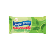 Влажные салфетки SuperFresh Антибактериальные Green Tea 15 шт