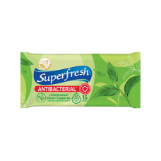 Влажные салфетки SuperFresh Антибактериальные Green Tea 15 шт