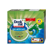 Капсулы для стирки белых вещей 3 в 1 Denkmit Aktiv Caps 22 шт