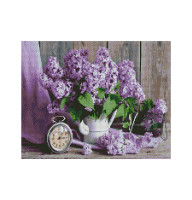 Алмазная мозаика без подрамника Сирень 30*40 см