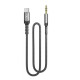 Аудио-кабель SkyDolphin SR29 Aluminium Alloy Braided Wire 3.5 мм - USB Type-C 1 м Black (AUX-000076)