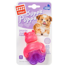 Игрушка для собак Бегемотик с пищалкой, розовый GiGwi Suppa Puppa, резина, 9 см