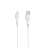 Кабель SkyDolphin S22T Soft Silicone USB - USB Type-C 2.4A 1 м White (USB-000602)