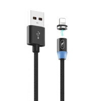 Кабель SkyDolphin S59L Magnetic USB - Lightning 2.4A 1 м Black (USB-000440)