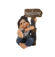 Садова фігура Гном Welcome 39,5*26,5*28,5 см