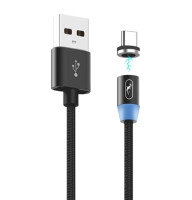 Кабель SkyDolphin S59V Magnetic USB - micro USB 2.4A 1 м Black (USB-000442)