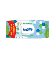 Вологі серветки SuperFresh Антибактеріальні з клапаном 120 шт