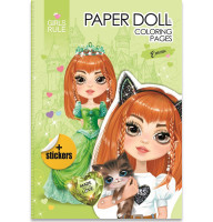 Раскраска с наклейками Paper doll Emma 210х297 мм 8 листов 23269