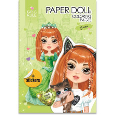 Раскраска с наклейками Paper doll Emma 210х297 мм 8 листов 23269