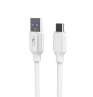 Кабель SkyDolphin S56T Super Fast TPE USB - Type-C 5A 1 м White (USB-000572)