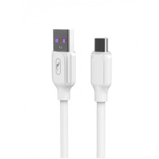 Кабель SkyDolphin S56T Super Fast TPE USB - Type-C 5A 1 м White (USB-000572)