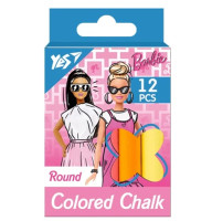 Мел цветной круглый YES Barbie 12 шт (400517)