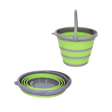 Складное силиконовое ведро зеленое 10 л BUCKETG