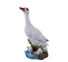 Садовая фигура из полистоуна Гусыня с гусятами 37*19,5*19 см
