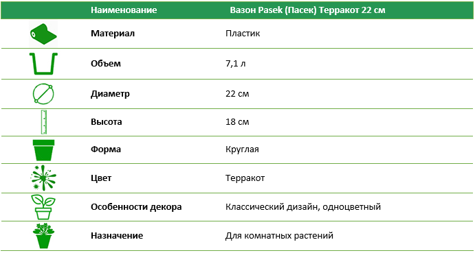 Вазон Pasek (Пасек) терракот 22 см