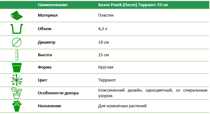 Вазон Pasek (Пасек) терракот 19 см