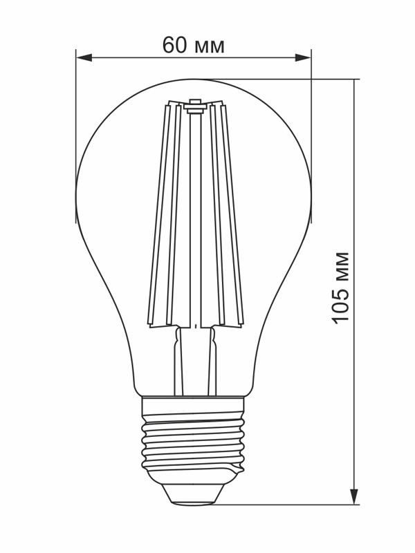 Գ LED VIDEX Filament A60FF 08W E27 1200K