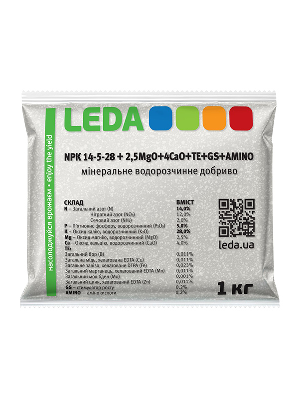 ��������� Leda NPK 14-5-28 +2,5MgO+4CaO+TE+GS+AMINO 1 ��