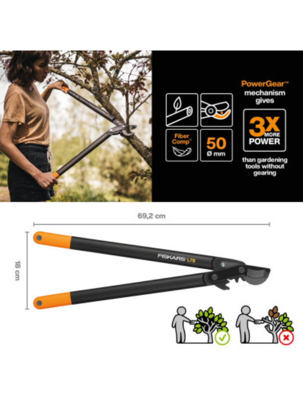 ������� ������� ��������� Fiskars PowerGear �� ��������� ������ (L) L78 (1000584)