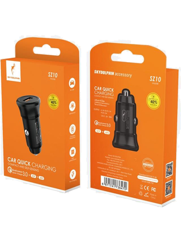    Sky Dolphin SZ10 QC3.0 1 USB 3.1A 18W Black (AZP-000086)