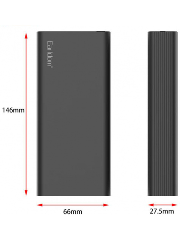   Power Bank Earldom ET-PD22 20000 mAh Metal Alloy QC3.0 PD2.0 PD3.0 22.5W black (PB-000122)