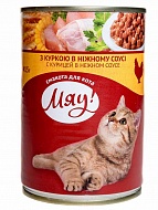Корм для кошек Мяу Курица в нежном соусе 0,415 кг
