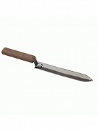 Нож 200 мм нержавеющая сталь угловой деревянная ручка