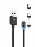  SkyDolphin S59KIT Magnetic 3  1 USB - Lightning + microUSB + Type-C 2.4A 1  Black (USB-000547)