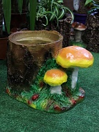 Садовая фигура Пень с грибами №1 35 см